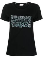 LIU JO t-shirt à logo strassé - Noir