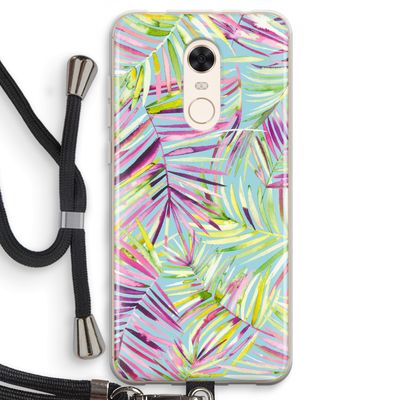 Tropical Palms Blue: Xiaomi Redmi 5 Transparant Hoesje met koord