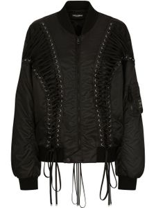 Dolce & Gabbana veste bomber à lacets latéraux - Noir