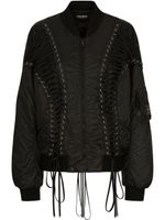 Dolce & Gabbana veste bomber à lacets latéraux - Noir