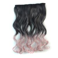 Eendelige naadloze Hair Extension stuk kleur verloop grote golf lang Curling Clip Type haarstukje