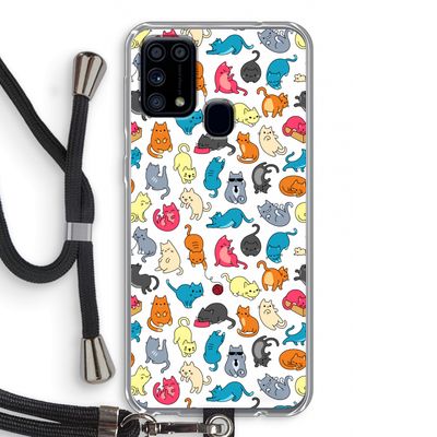 Kleurrijke katten: Samsung Galaxy M31 Transparant Hoesje met koord