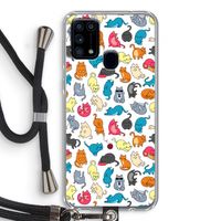 Kleurrijke katten: Samsung Galaxy M31 Transparant Hoesje met koord Kleurrijke katten: Samsung Galaxy M31 Transparant Hoesje met koord
