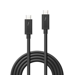 LINDY Thunderbolt-kabel Thunderbolt 3 USB-C stekker, USB-C stekker 1.00 m Zwart 41556