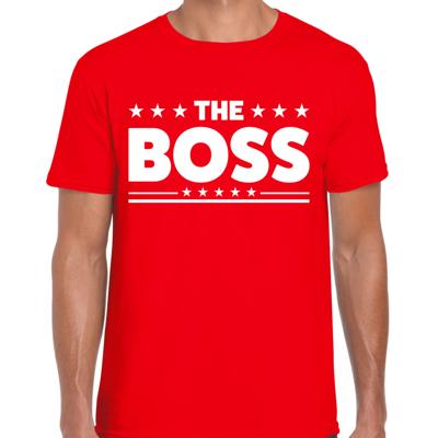 Cadeau T-shirt voor heren - rood - The Boss - Foute Party / thema kleding
