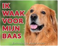 Hovawart Waakbord Blond - Ik waak voor mijn Baas