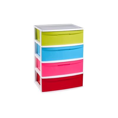 PlasticForte Ladekast - 4 lades - organizer - gekleurd - 40 x 56 x 80 cm