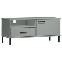 The Living Store OSLO Televisiekast - Houten meubel - Grijs - 106 x 40 x 46.5 cm - 1 lade - 1 deur