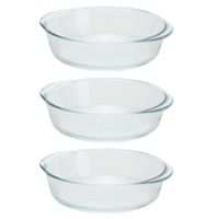 3x Ovenschalen rond glas 1,5 liter