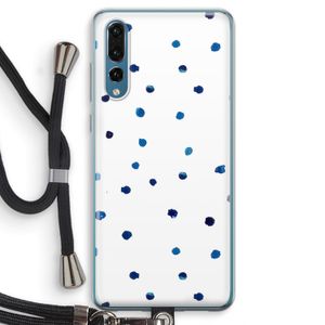 Blauwe stippen: Huawei P20 Pro Transparant Hoesje met koord