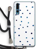 Blauwe stippen: Huawei P20 Pro Transparant Hoesje met koord