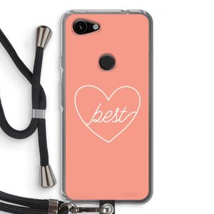 Best heart: Pixel 3a Transparant Hoesje met koord