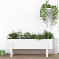 VidaXL Plantenbak verhoogd 101x30x38 cm massief grenenhout wit