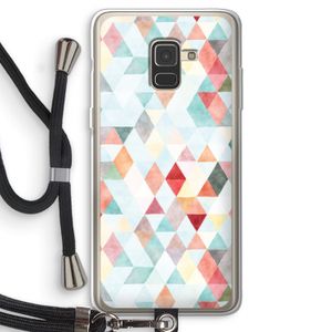 Gekleurde driehoekjes pastel: Samsung Galaxy A8 (2018) Transparant Hoesje met koord
