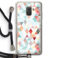 Gekleurde driehoekjes pastel: Samsung Galaxy A8 (2018) Transparant Hoesje met koord