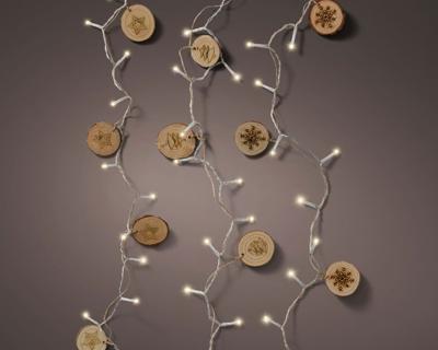 LED string l120 cm-20l naturel hout a3 kerstverlichting - Lumineo