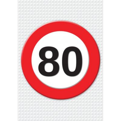 Verjaardag deurposter - 80 jaar - stopbord - 59 x 84 cm - leeftijd feestartikelen Verjaardag deurposter - 80 jaar - stopbord - 59 x 84 cm - leeftijd feestartikelen