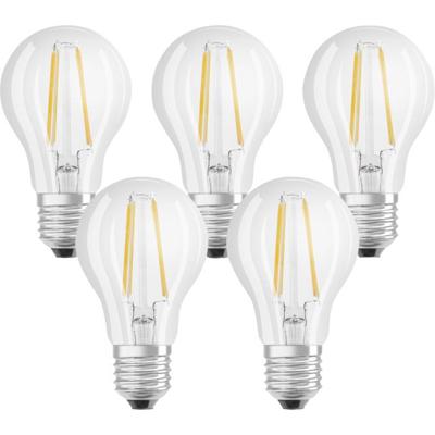 OSRAM HOMELIGHTING 4058075090569 LED-lamp Energielabel E (A - G) E27 Peer 6.5 W = 60 W Warmwit (Ø x l) 60 mm x 105 mm Filament / Retro-LED 5 stuk(s)