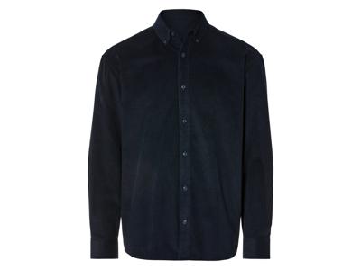 LIVERGY Corduroy heren overhemd (Marineblauw, S)