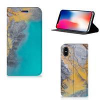 Apple iPhone X | Xs | Standcase | Marble Blue Gold
