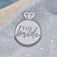 Badge The Bride wit/zilver