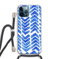 Blauwe pijlen: iPhone 12 Pro Transparant Hoesje met koord