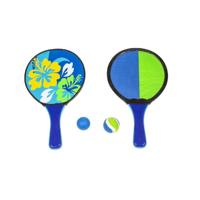Summertime catch and hit met bloemenprint 4-delig blauw/groen