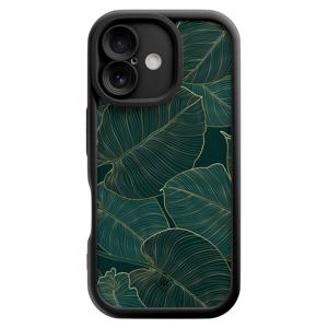 iPhone 16 zwarte case - Monstera leaves