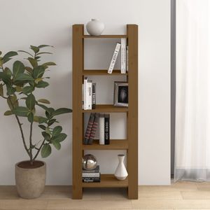 Boekenkast/kamerscherm 60x35x160 cm massief hout honingbruin