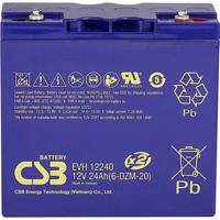 CSB Battery EVH 12240 Loodaccu 12 V 24 Ah Loodvlies (AGM) (b x h x d) 181 x 170 x 76 mm M5-schroefaansluiting Cyclusbestendig, Onderhoudsvrij, Geringe