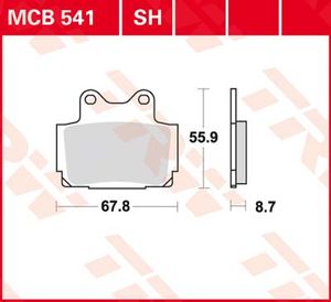 TRW Remblokken, en remschoenen voor de moto, MCB541SH Sinter street