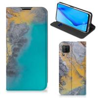 Huawei P40 Lite | Standcase | Marble Blue Gold