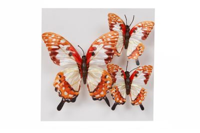 Vlinder 1 big + 2 small oranje