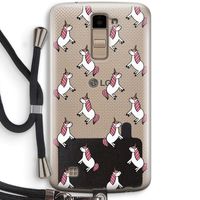 Eenhoorns overal: LG K10 (2016) Transparant Hoesje met koord