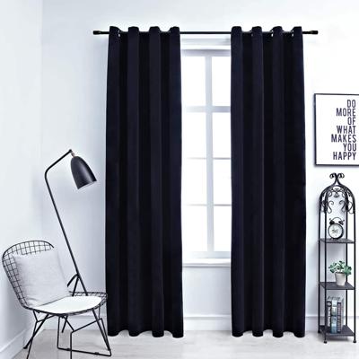 VidaXL Gordijn verduisterend met ringen 2 st 140x175 cm fluweel zwart