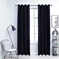 VidaXL Gordijn verduisterend met ringen 2 st 140x175 cm fluweel zwart
