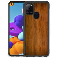 Samsung Galaxy A21s Grip Case Donker Hout Samsung Galaxy A21s Grip Case Donker Hout