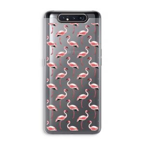 Flamingoprint groen: Samsung Galaxy A80 Transparant Hoesje