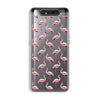 Flamingoprint groen: Samsung Galaxy A80 Transparant Hoesje