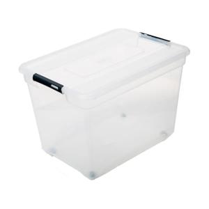 5Five opberg kist met deksel - Box - 80 liter - 67 x 47 x 36 cm - kunststof - transparant