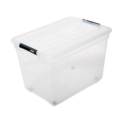 5Five opberg kist met deksel - Box - 80 liter - 67 x 47 x 36 cm - kunststof - transparant