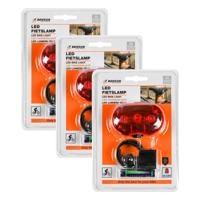 Fietslamp - 3x - LED - rood - waterbestendig - incl. batterijen