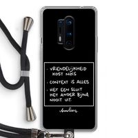 Mijn Motto's: OnePlus 8 Pro Transparant Hoesje met koord