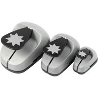 Creativ Company Ponsen set, grafische ster, afm 25+50+75 mm, 3 stuk/ 1 doos