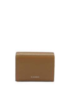 Jil Sander logo-embossed folding leather wallet - Marron