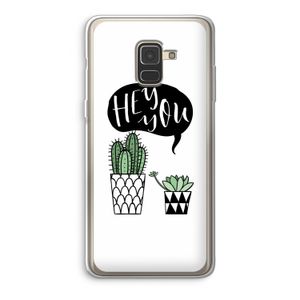 Hey you cactus: Samsung Galaxy A8 (2018) Transparant Hoesje