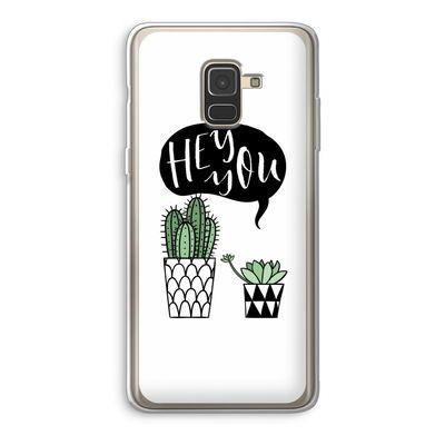 Hey you cactus: Samsung Galaxy A8 (2018) Transparant Hoesje