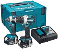 Makita dlx2507tj 18v combopack dhp489 klopboormachine + dtd153z slagschroevendraaier 5,0 ah accu (2 st), in mbox