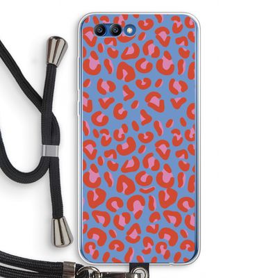 Leopard blue: Honor 10 Transparant Hoesje met koord
