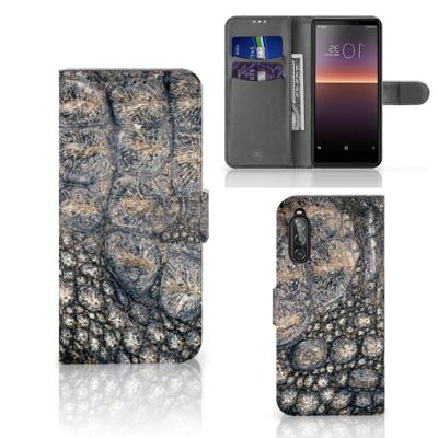 Sony Xperia 10 II | Telefoonhoesje | Met pasjeshouder | Krokodillenprint